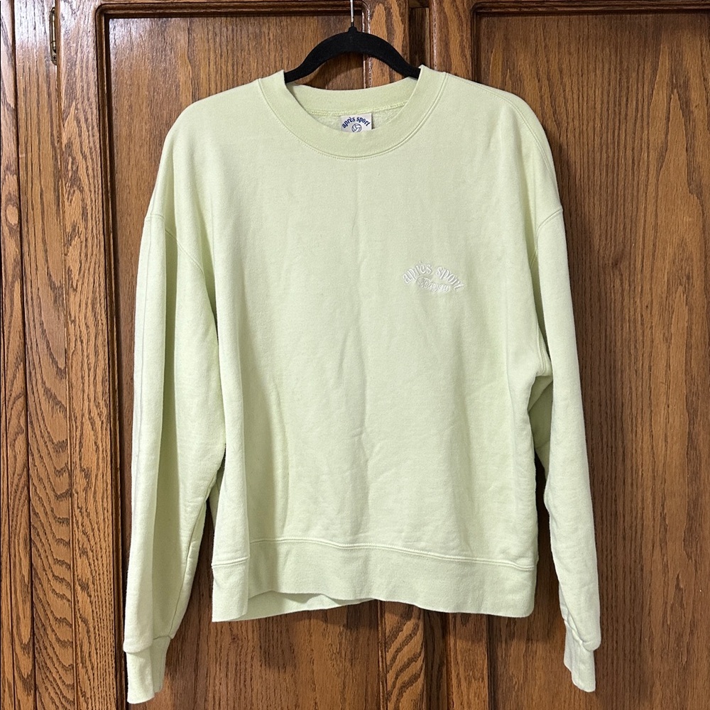 Apres Sport Tea you Women's Light Green Crewneck Sweater  Sz S